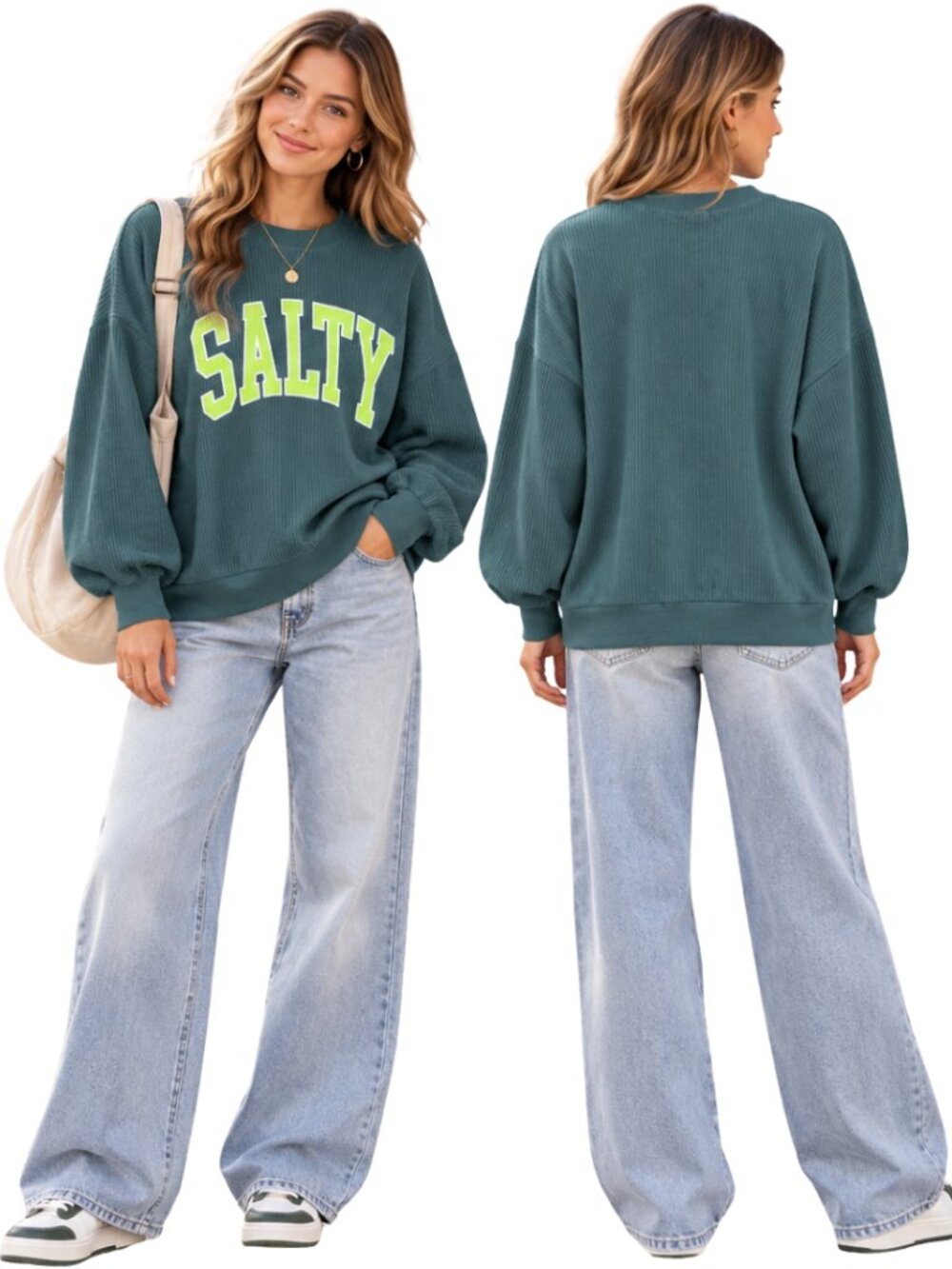 Modish Rebel Salty Waffle Knit Sweatshirt Pullover Womens Small/Medium Comfy NWT